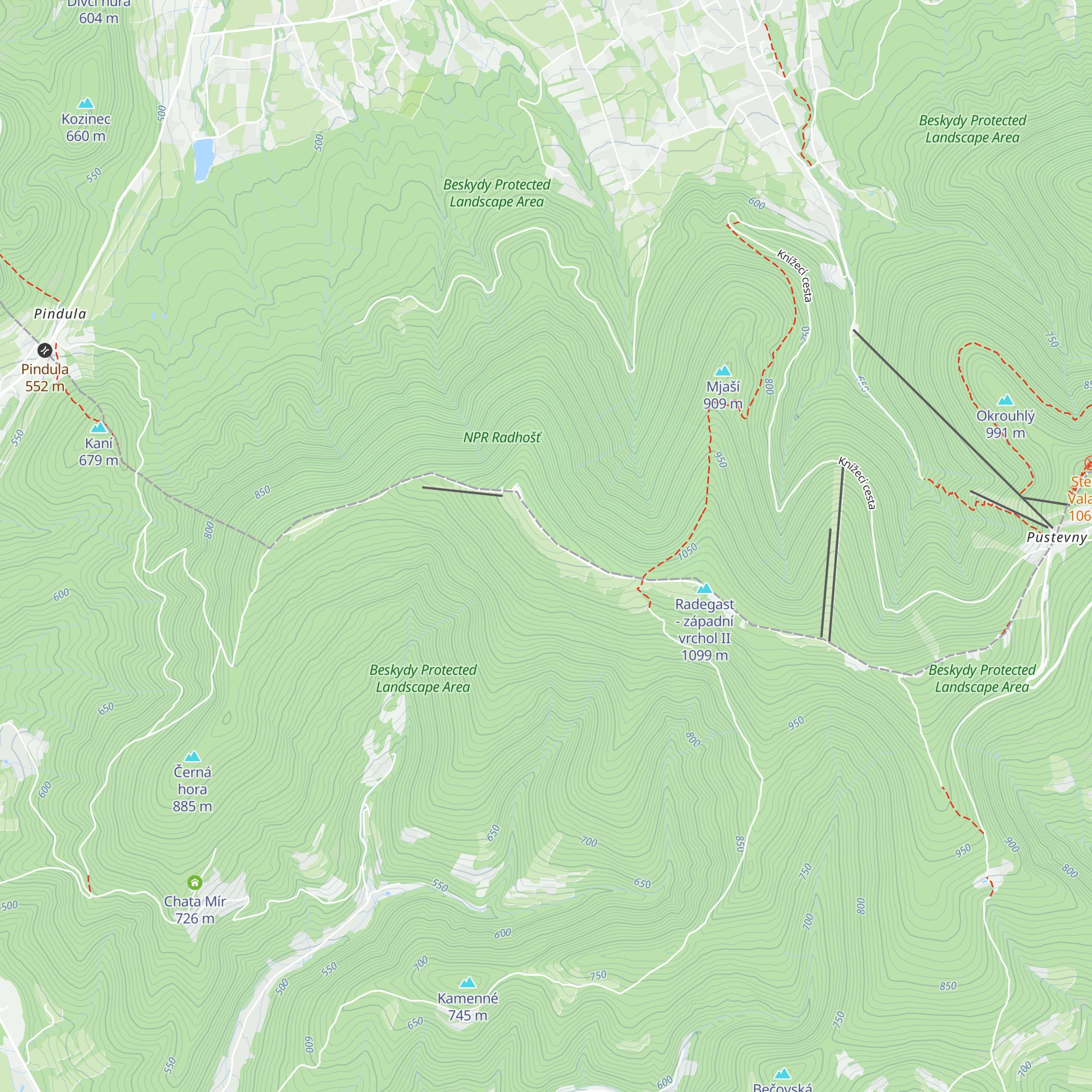 Horský hotel Radegast map