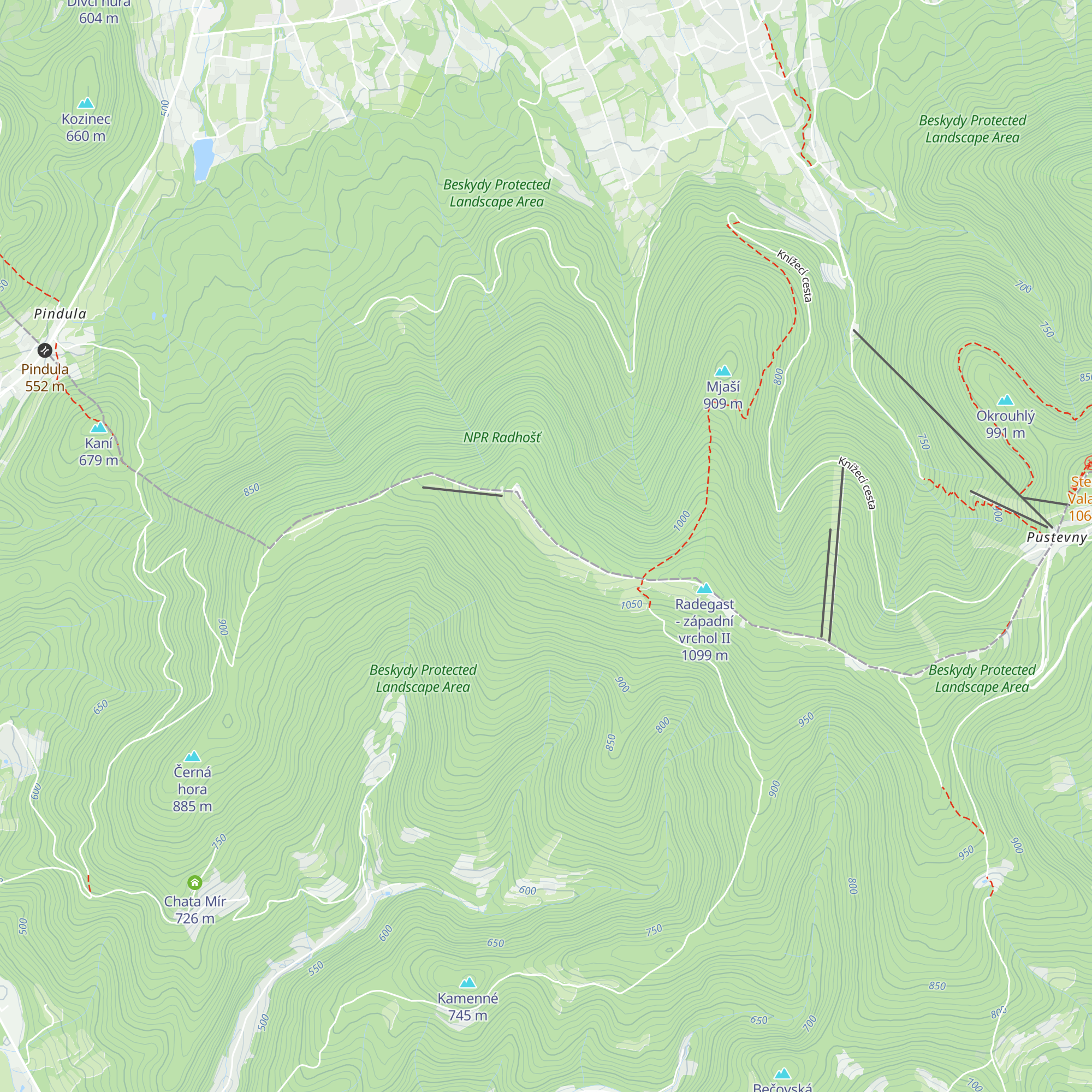Horský hotel Radegast map