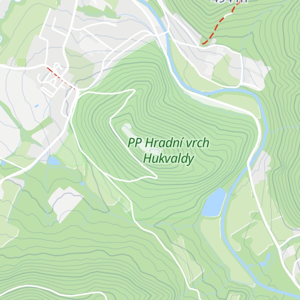 Map of Hradní vrch Hukvaldy [Hukvaldy - Sklenov]