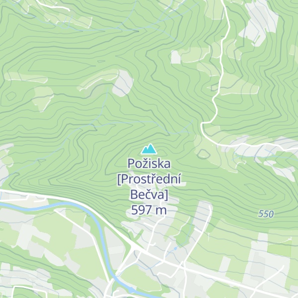 Map of Požiska [Prostřední Bečva]