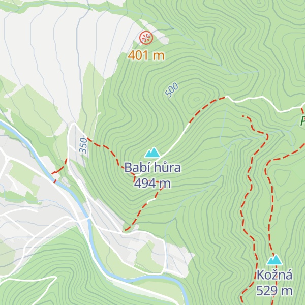Map of Babí hůra