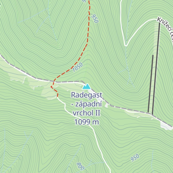 Map of Radegast - západní vrchol II