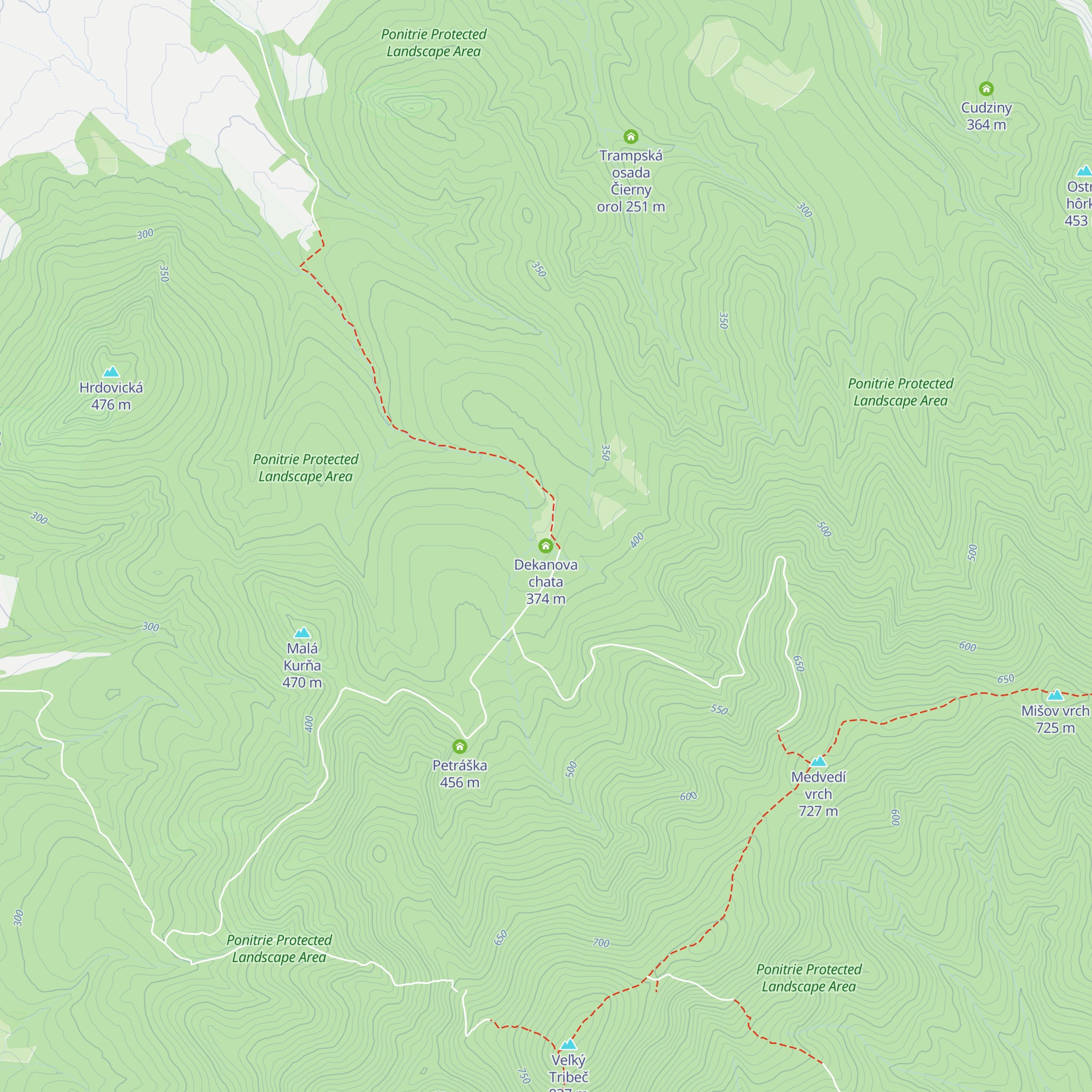 Dekanova chata map