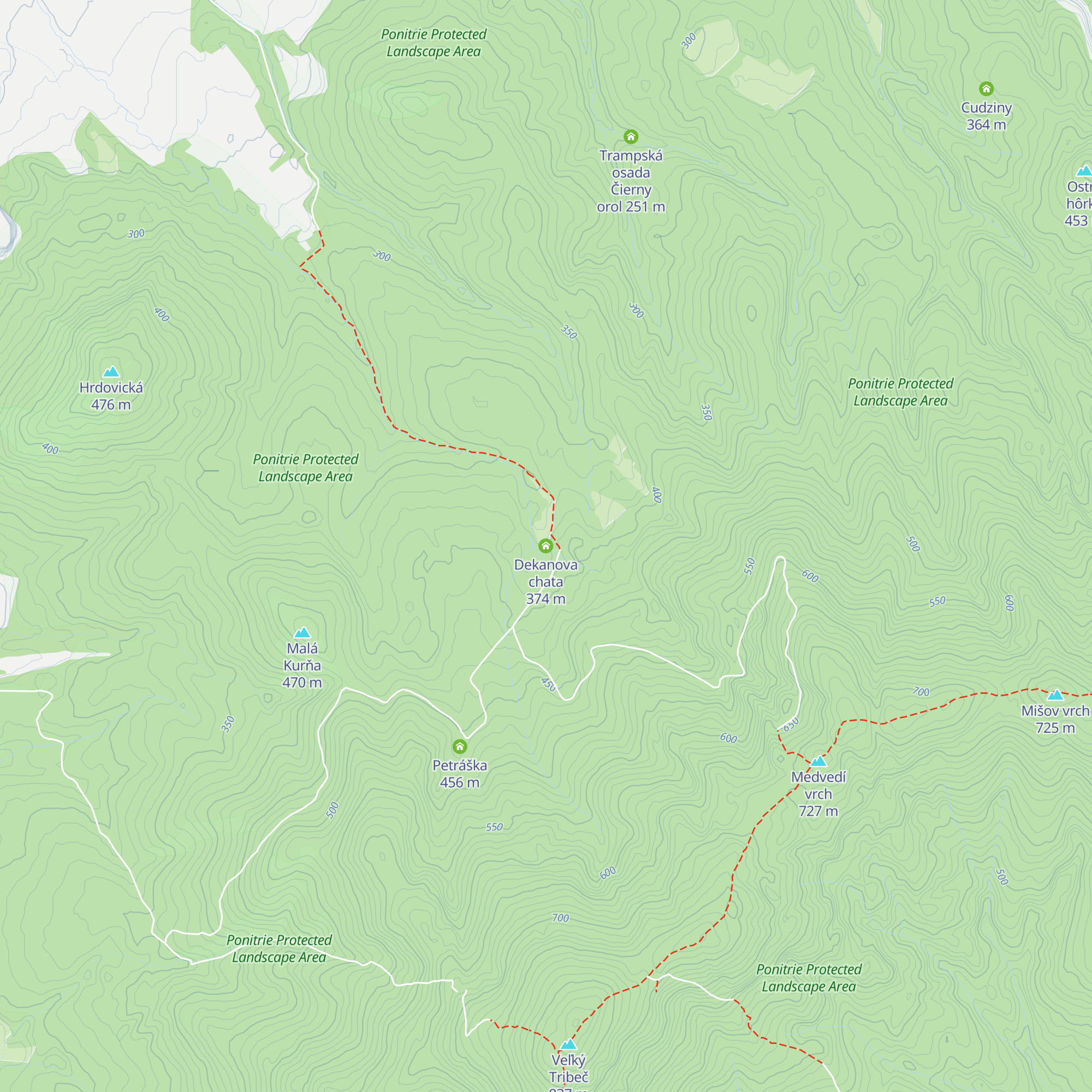 Dekanova chata map