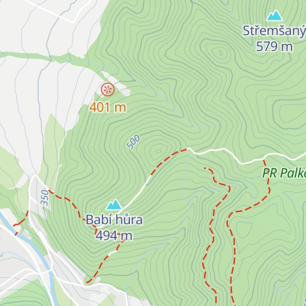 Map of Zadní Babí hora