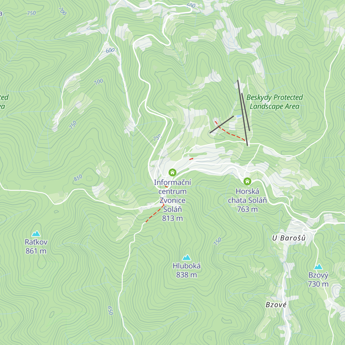 Informační centrum Zvonice Soláň map