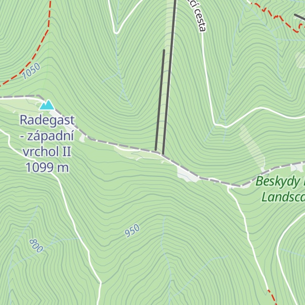 Map of Radegast - západní vrchol I