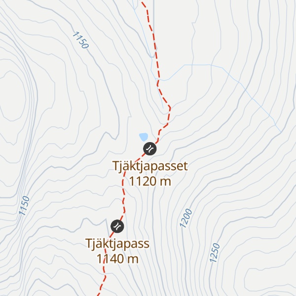 Map of Tjäktapasset Rastskydd