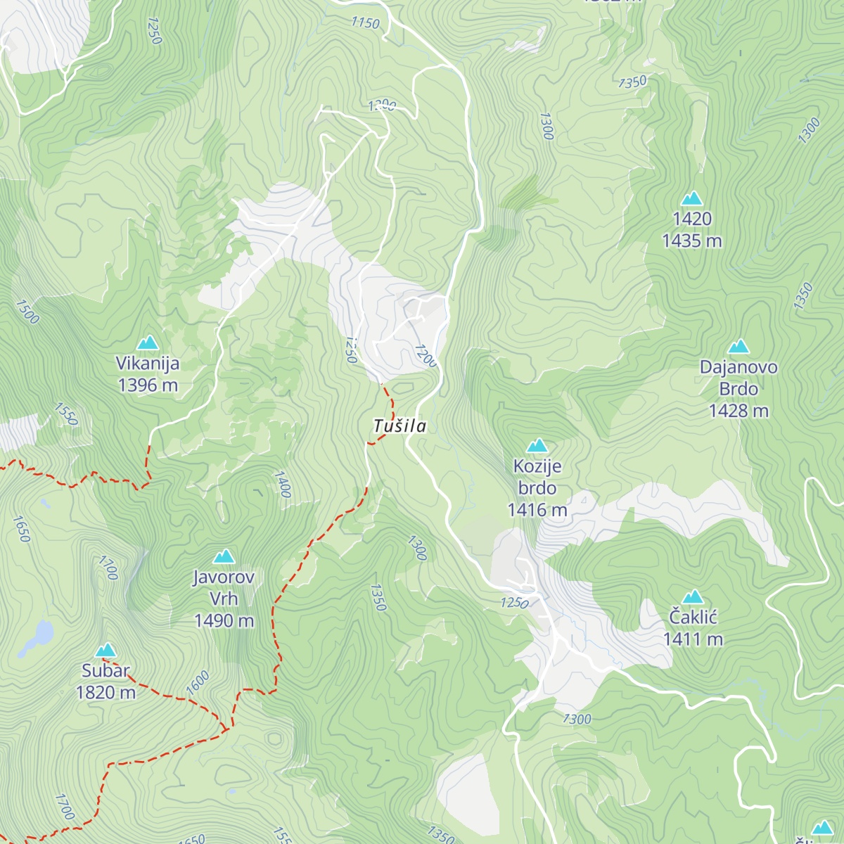 Planinarski dom Vrela map