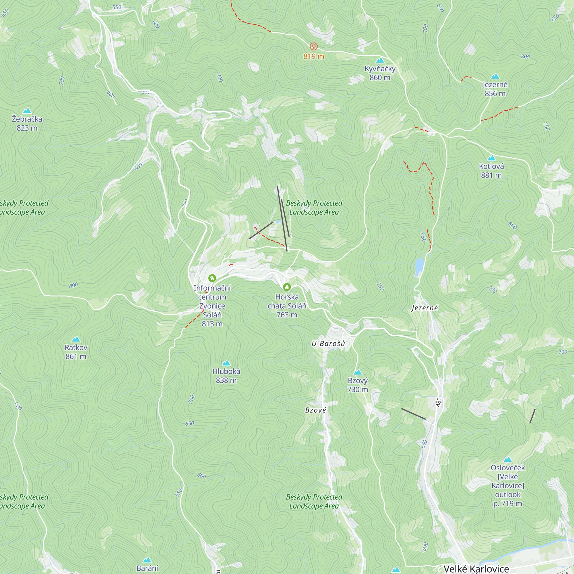 Horská chata Soláň map