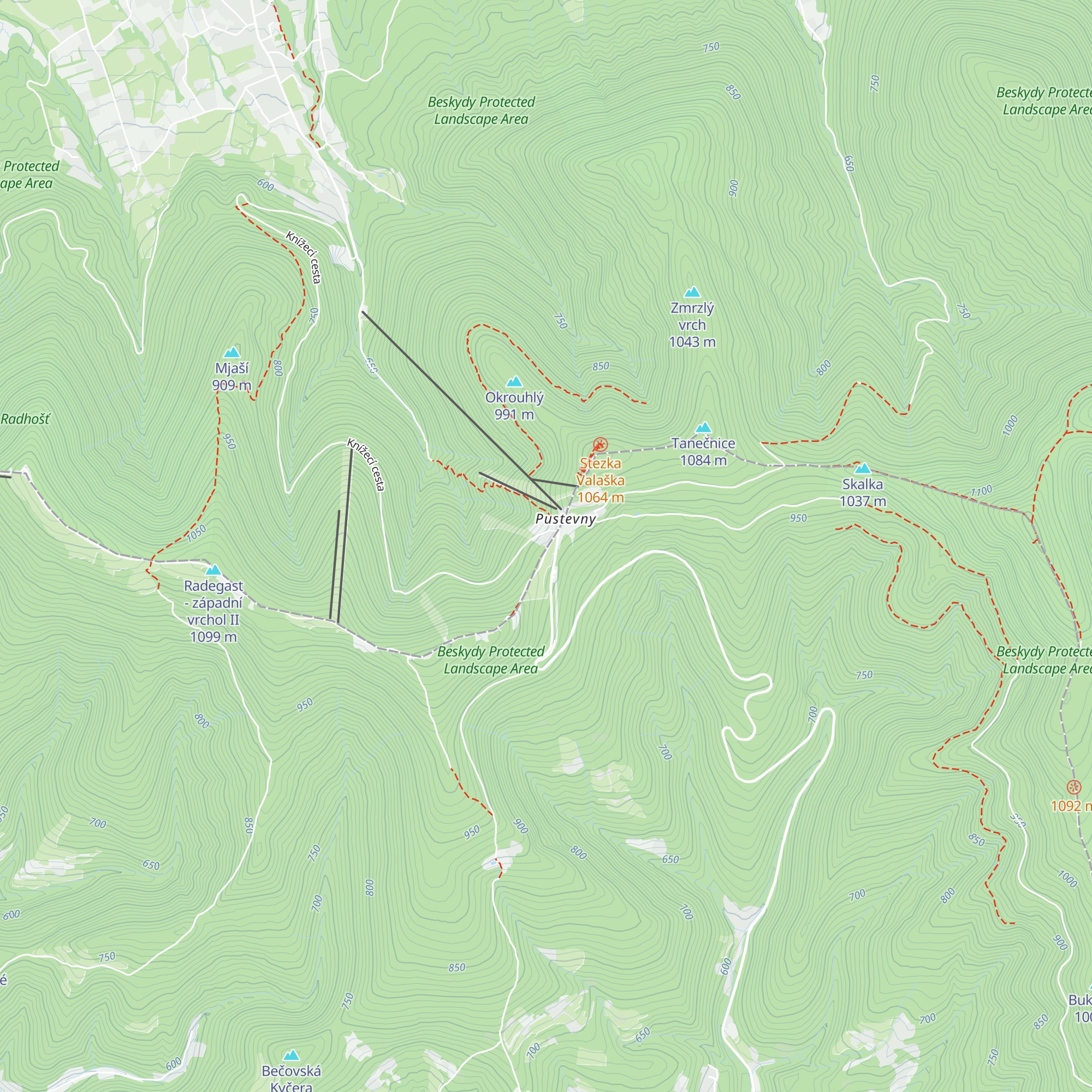 Zelená bouda map