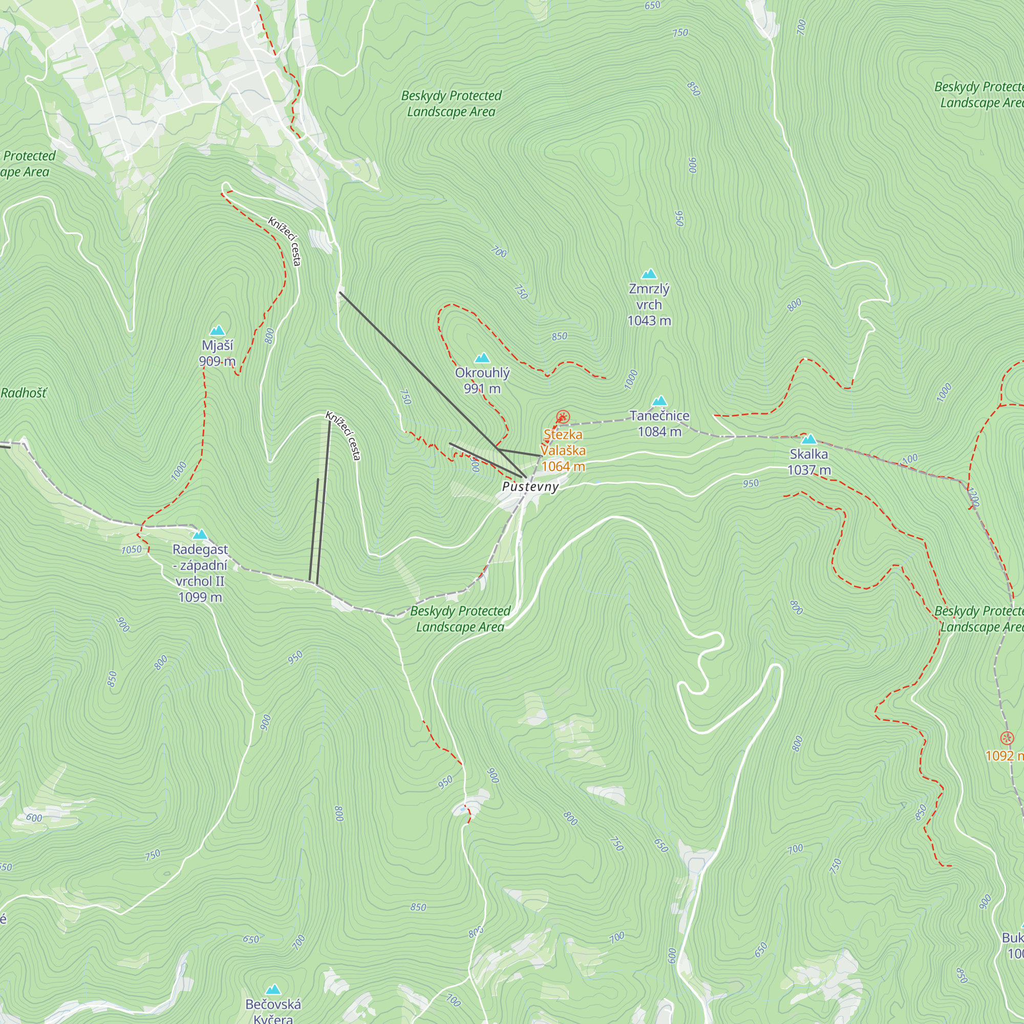 Zelená bouda map