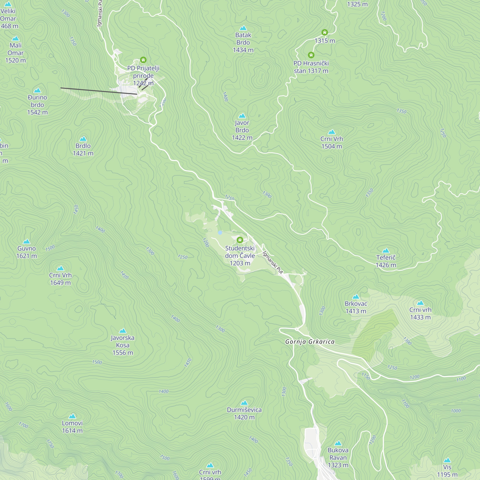 Studentski dom Čavle map