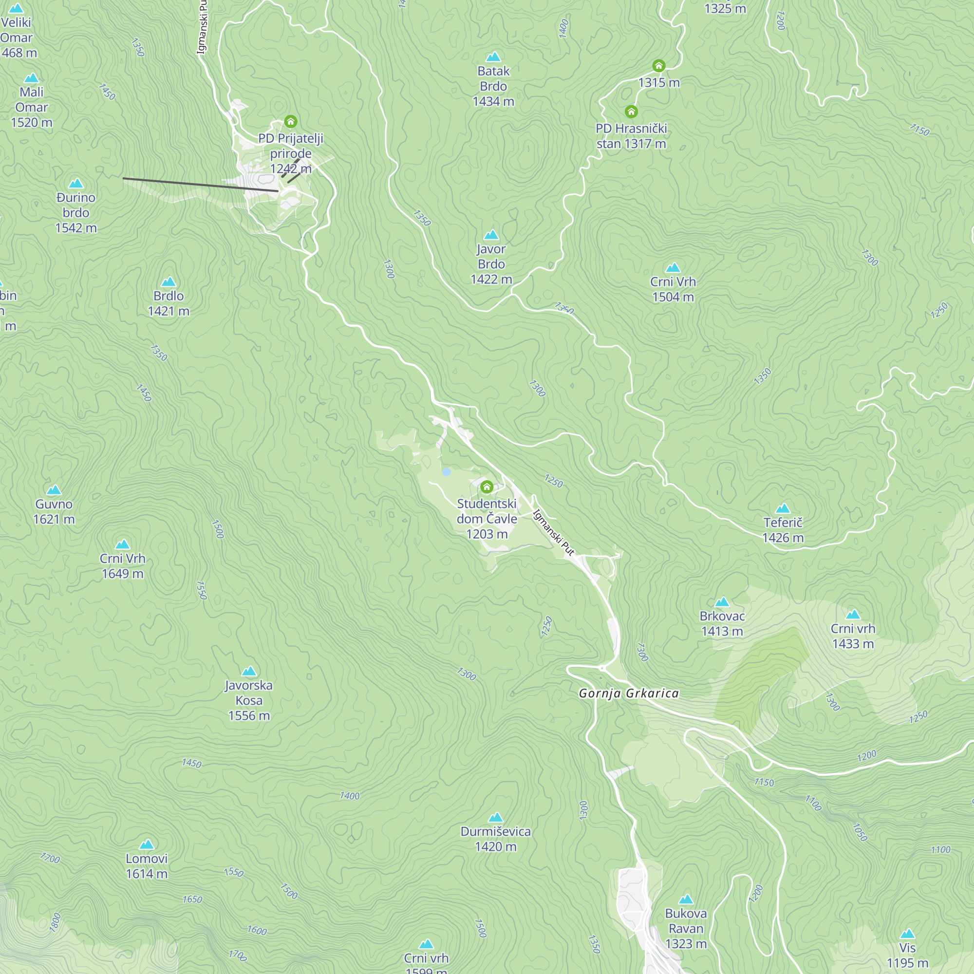Studentski dom Čavle map