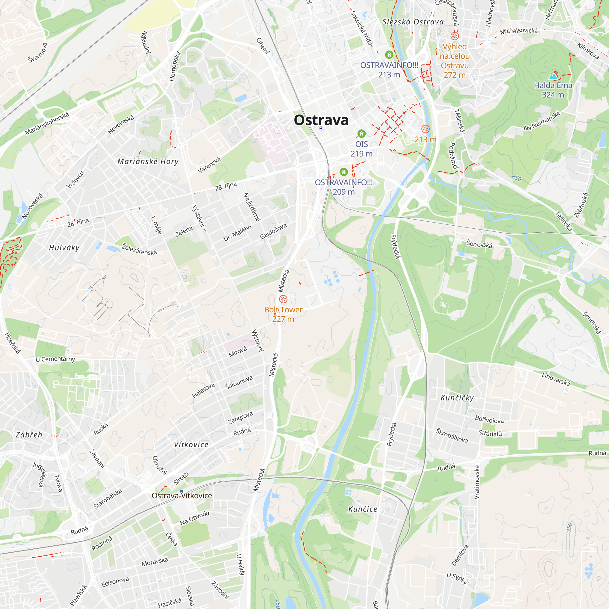 Dolní oblast Vítkovice tourist information map