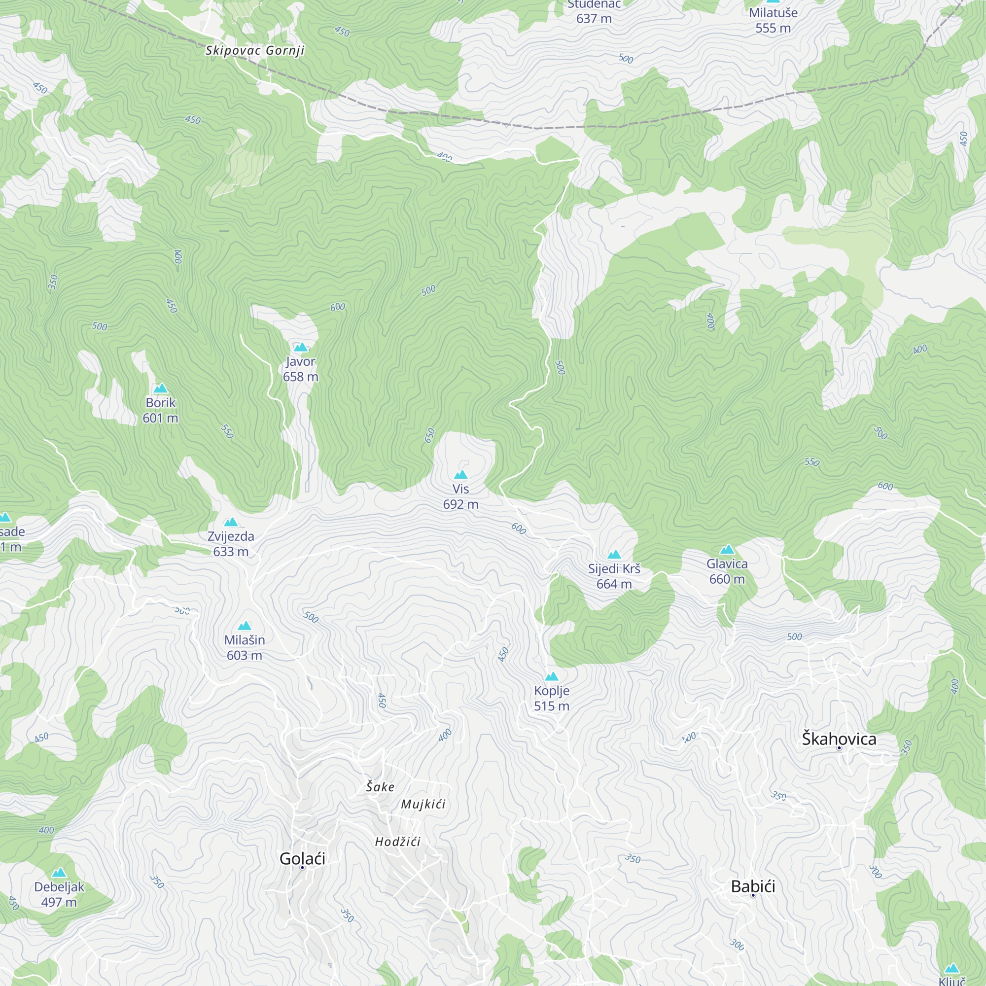 Planinarska kuća VIS map