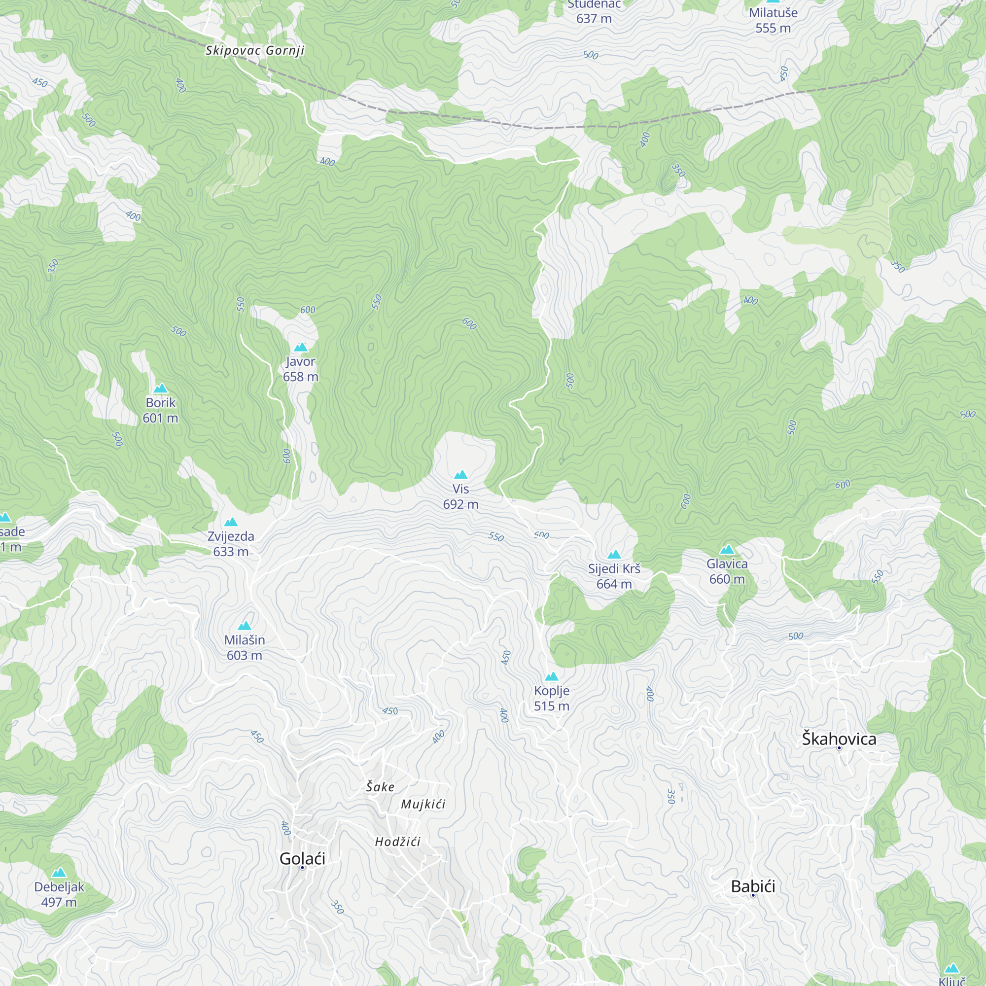 Planinarska kuća VIS map