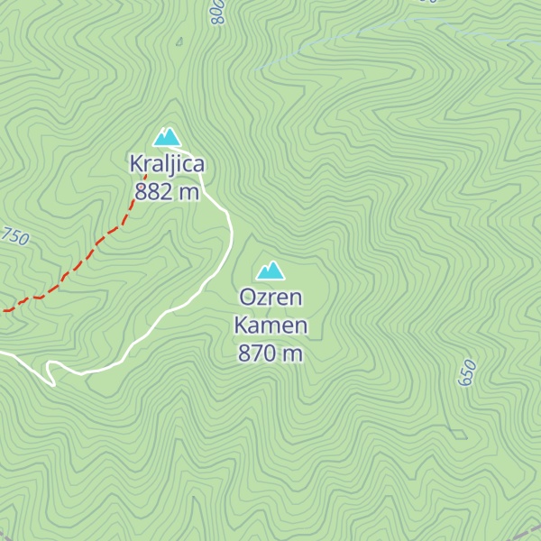Map of Ozren Kamen