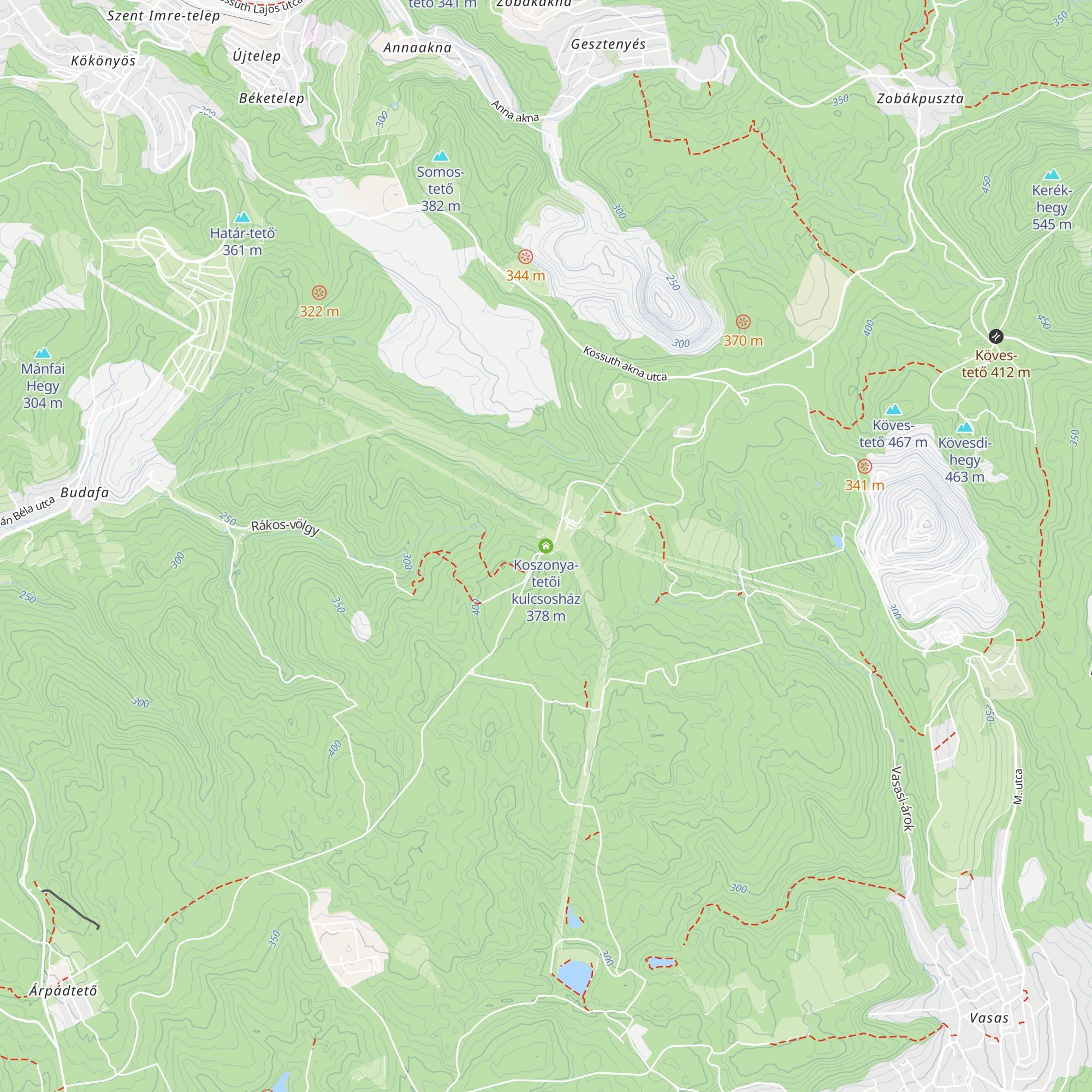 Koszonya-tetői kulcsosház map