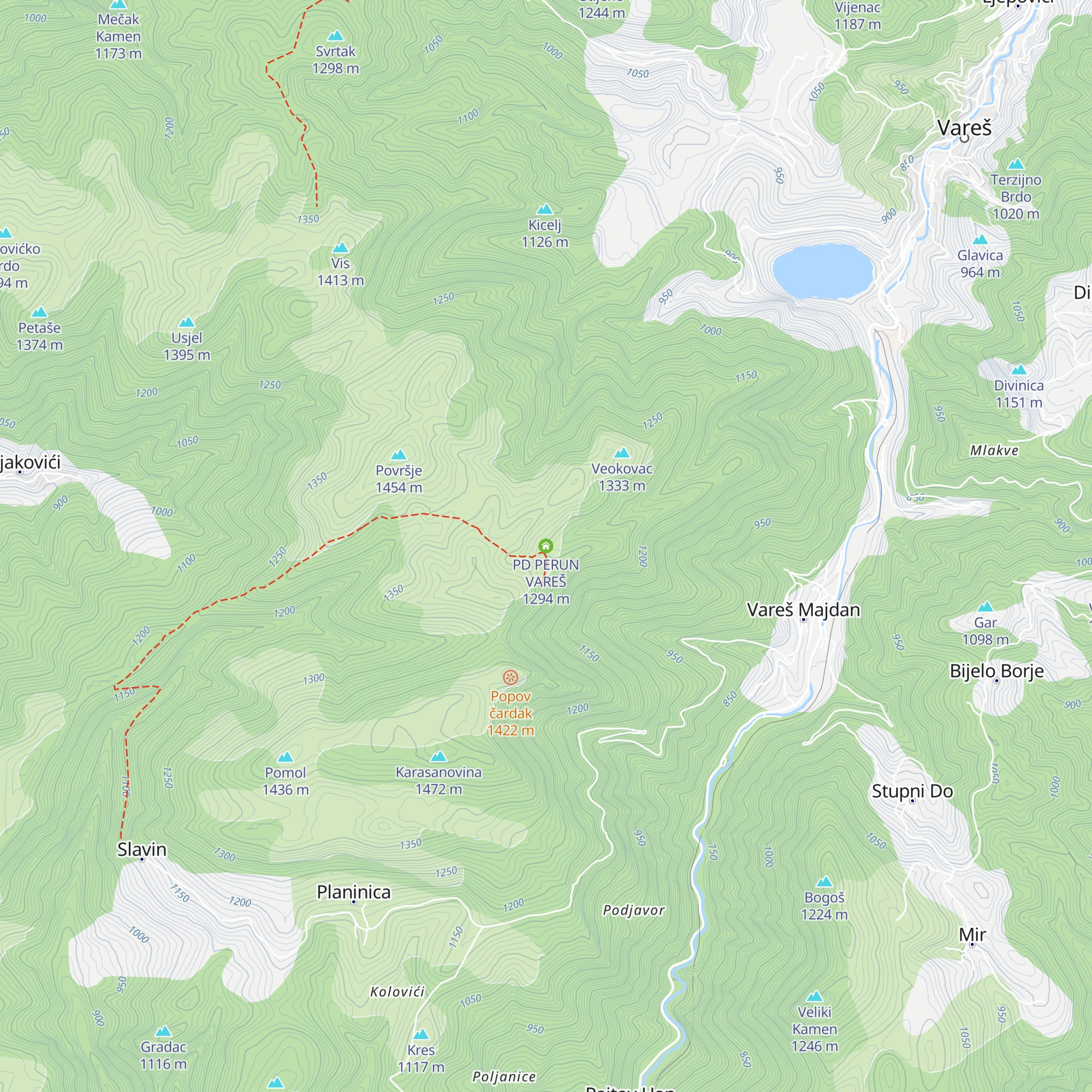 PD PERUN VAREŠ map
