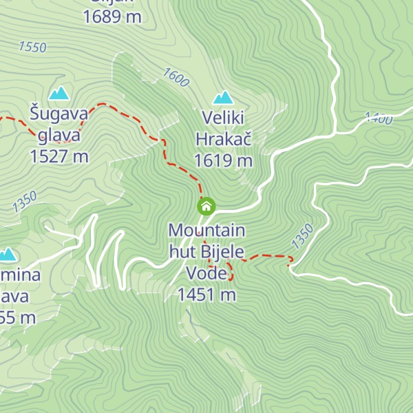Map of Mountain hut Bijele Vode
