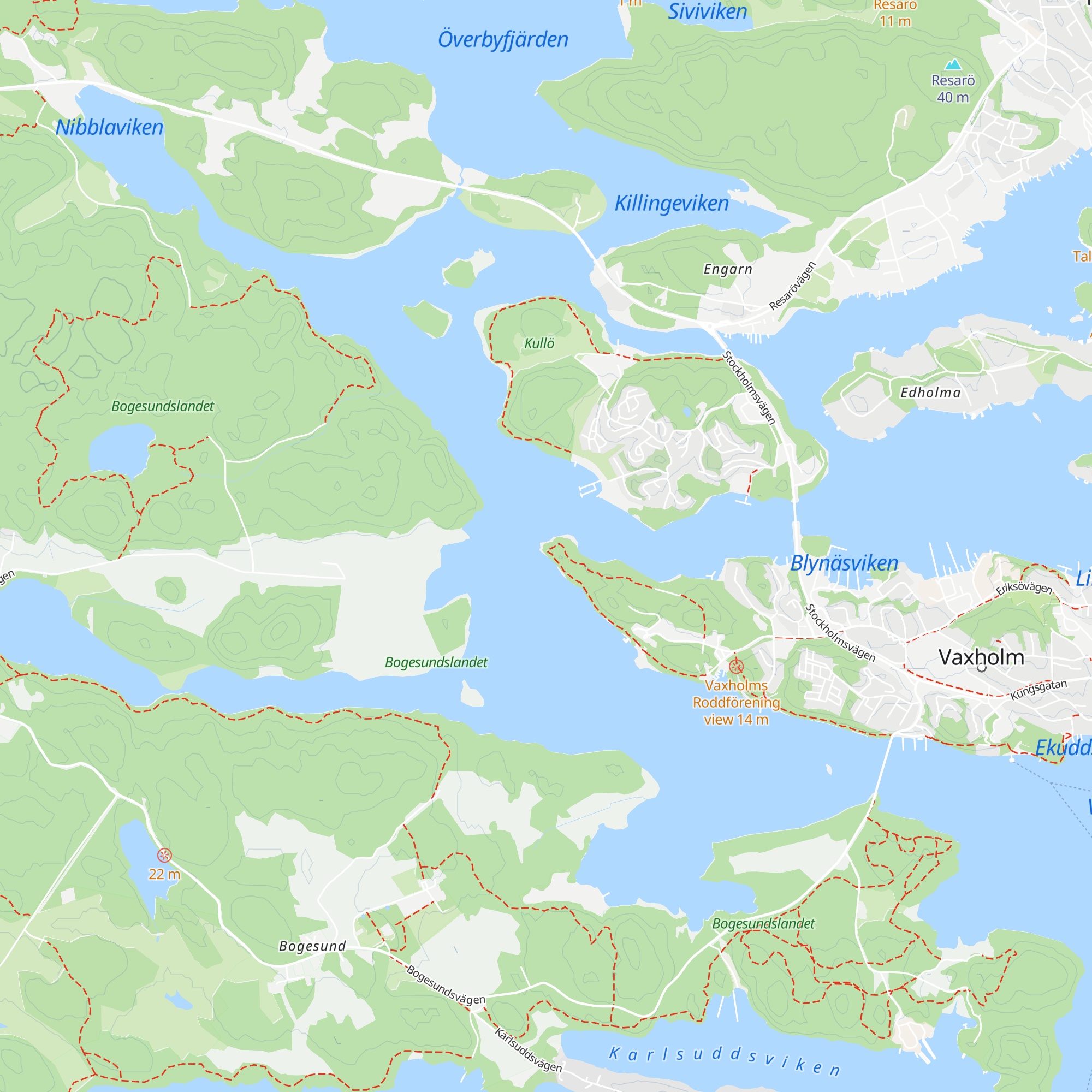 Vaxön Vindskydd map