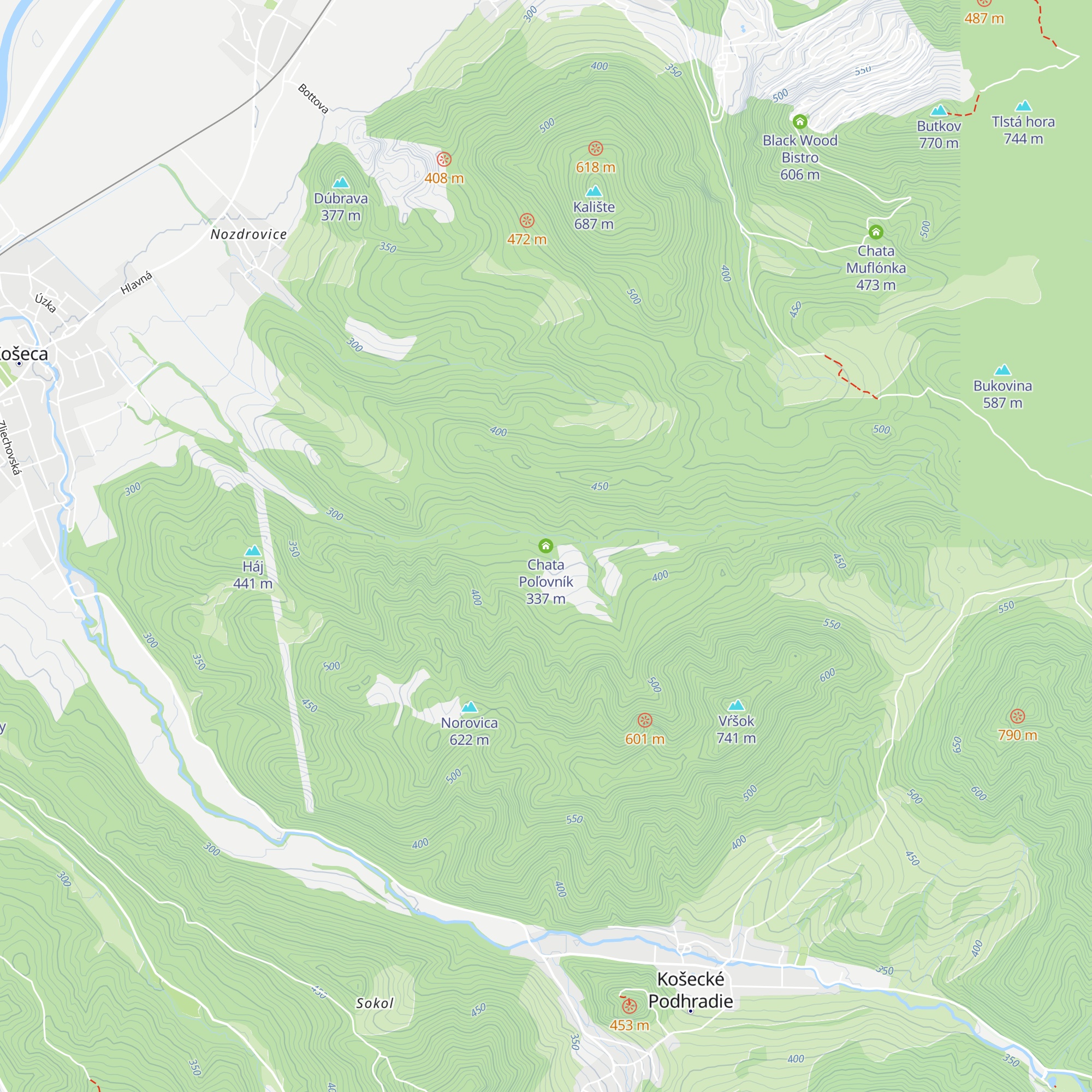 Chata Poľovník map
