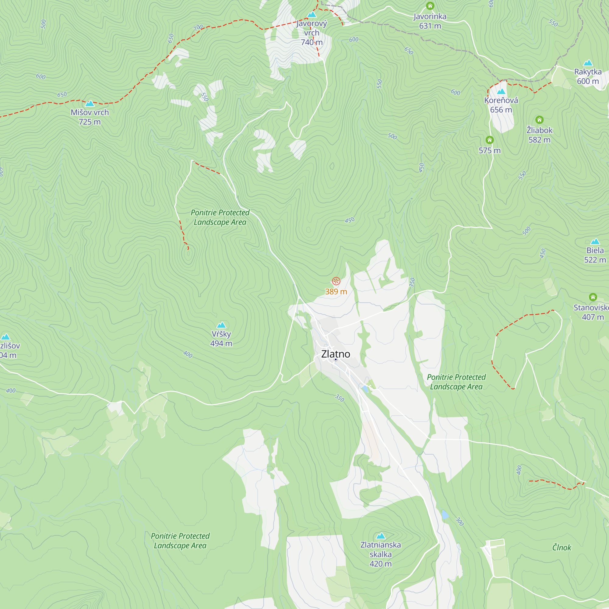 Turistická útulňa Zlatno map