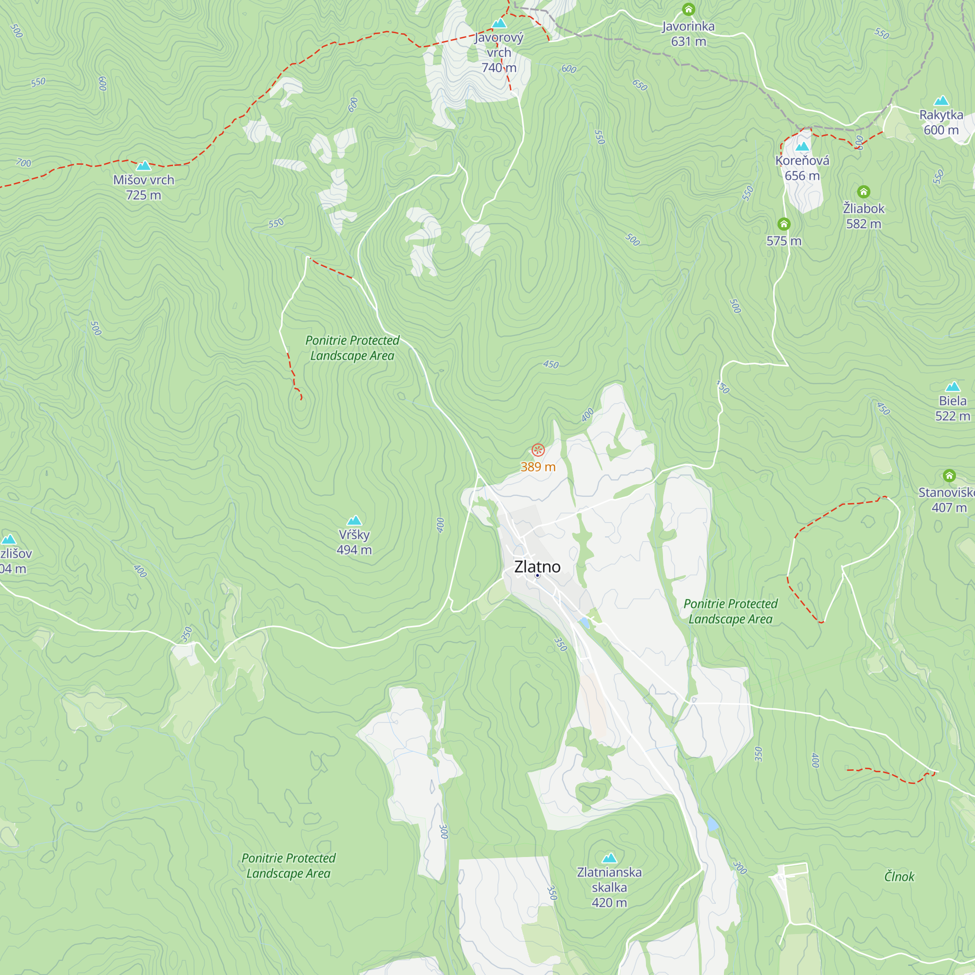 Turistická útulňa Zlatno map