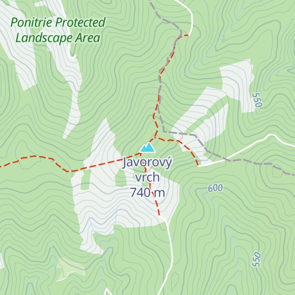 Map of Javorový vrch