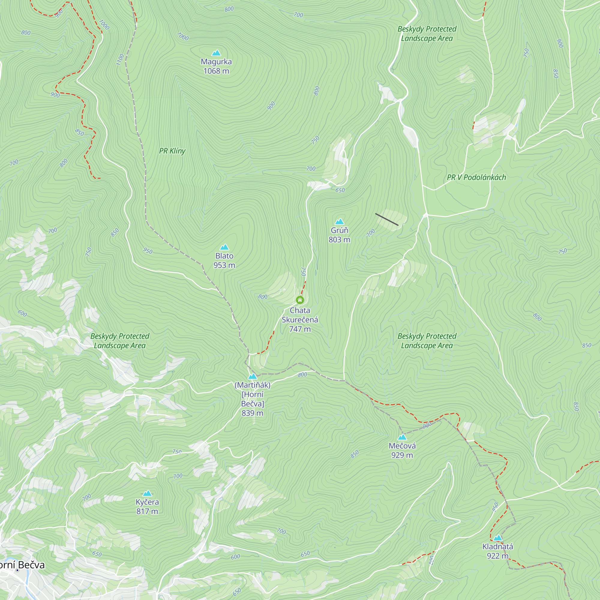 Chata Skurečená map