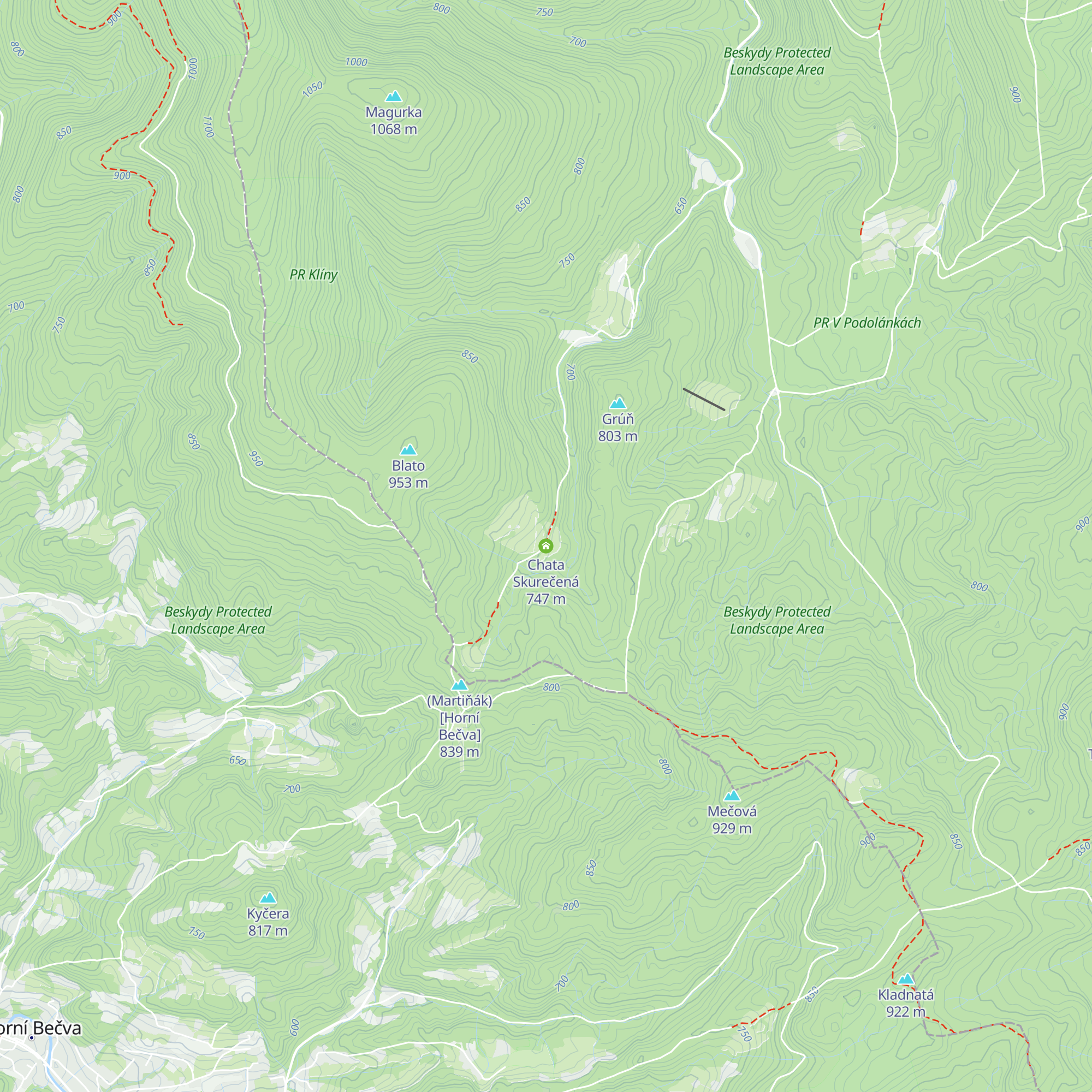 Chata Skurečená map
