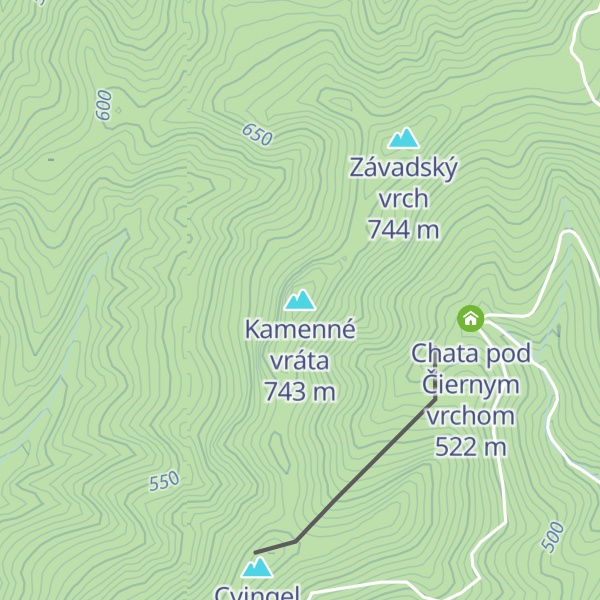 Map of Kamenné vráta