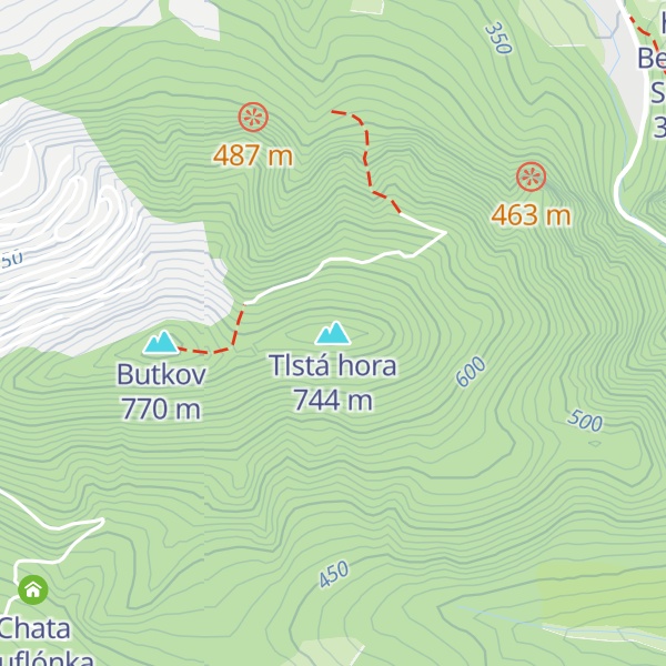 Map of Tlstá hora