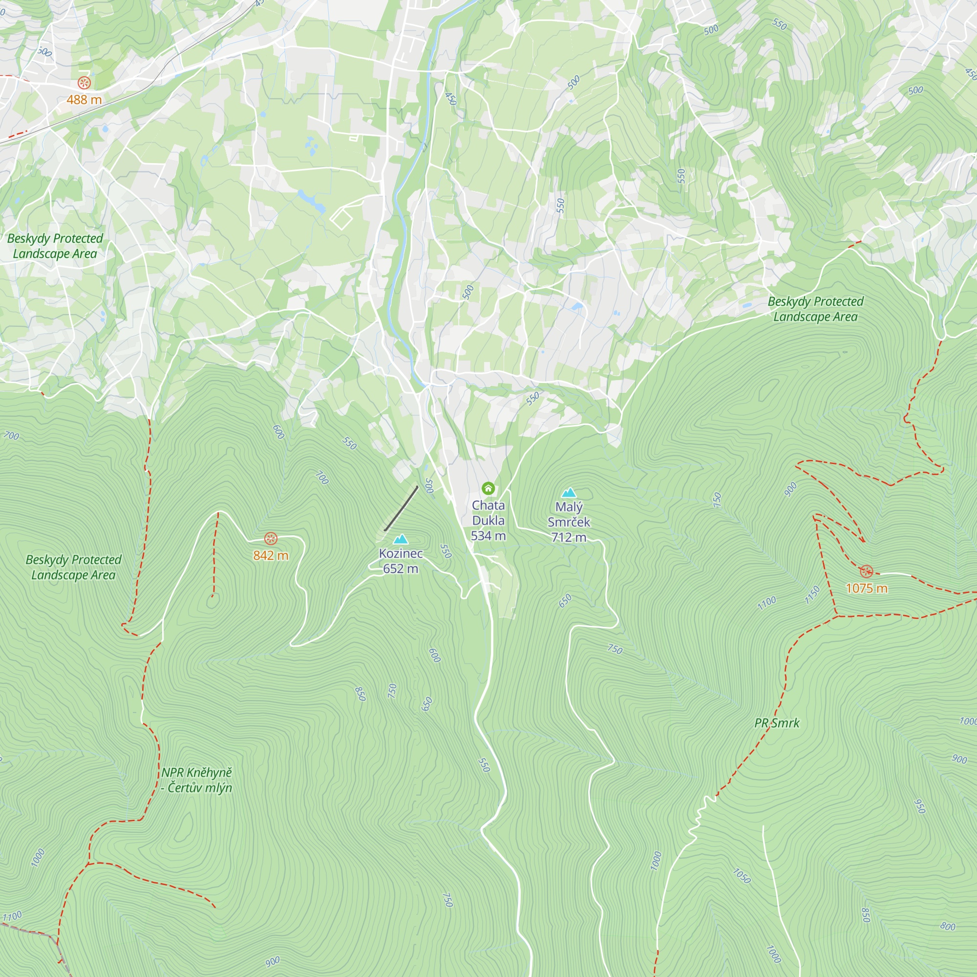 Chata Dukla map