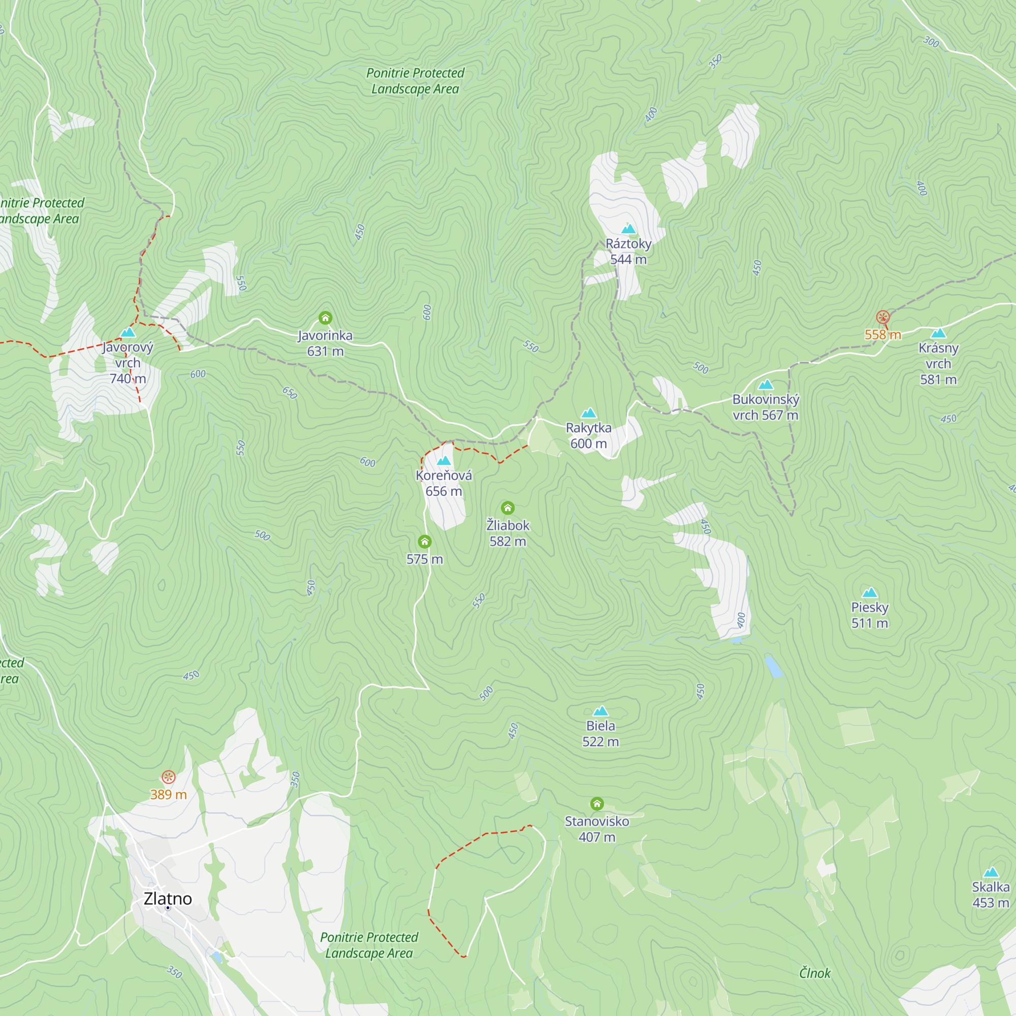 Žliabok map