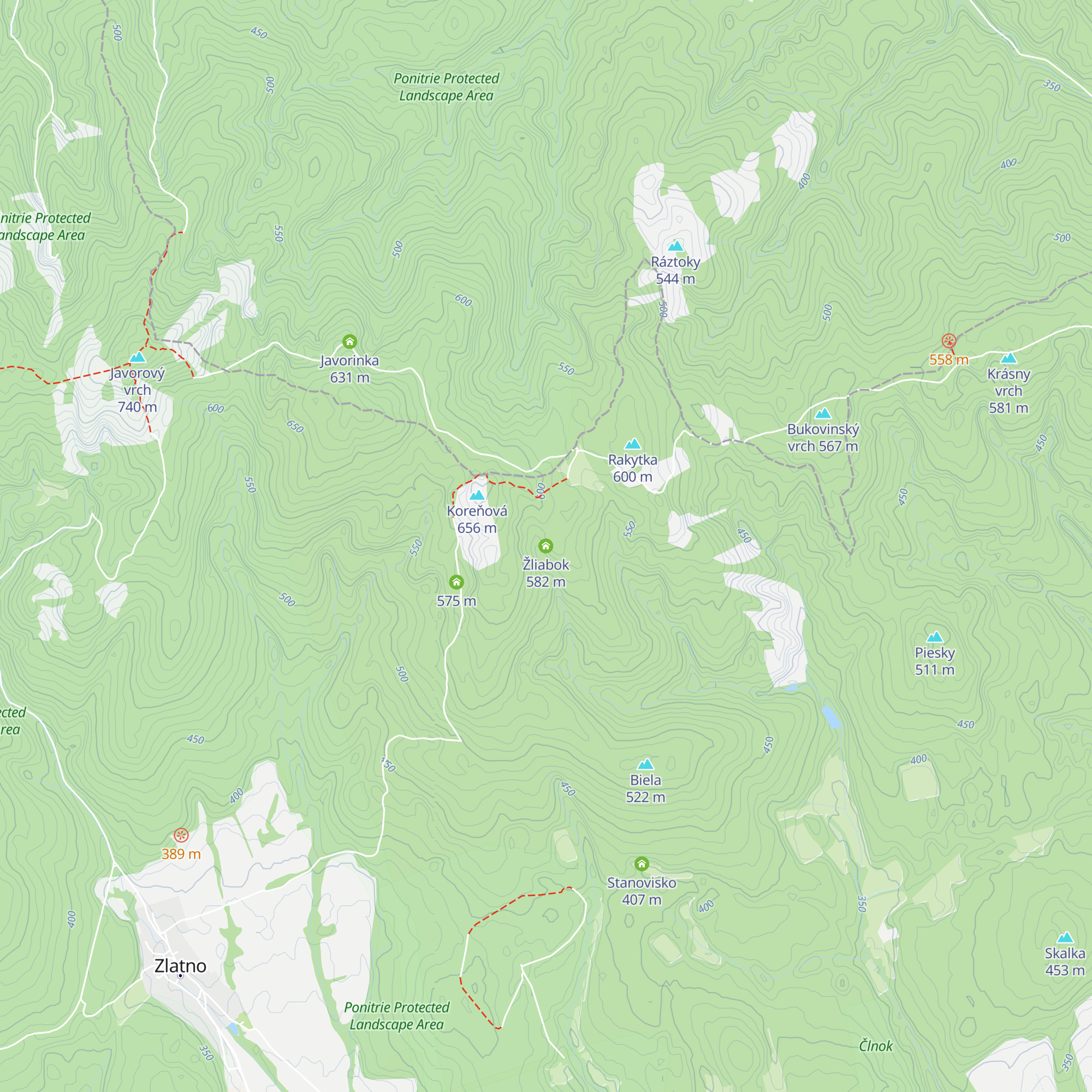 Žliabok map