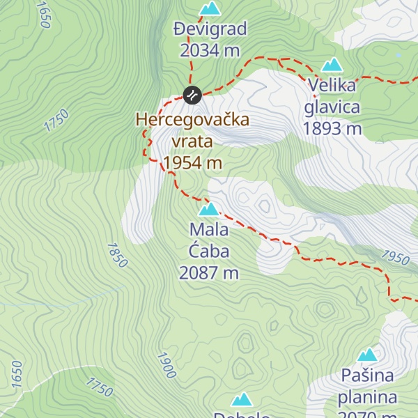 Map of Mala Ćaba
