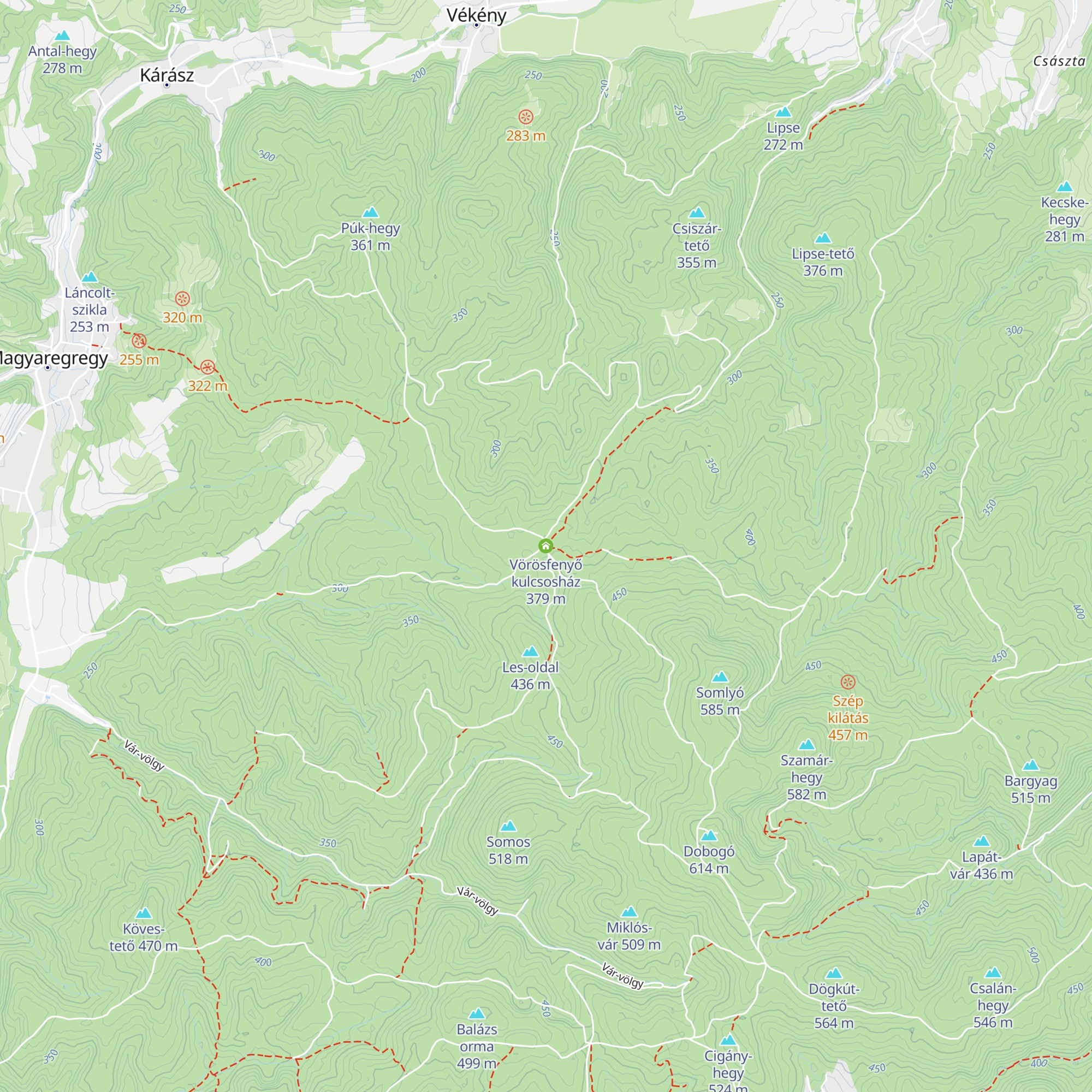 Vörösfenyő kulcsosház map