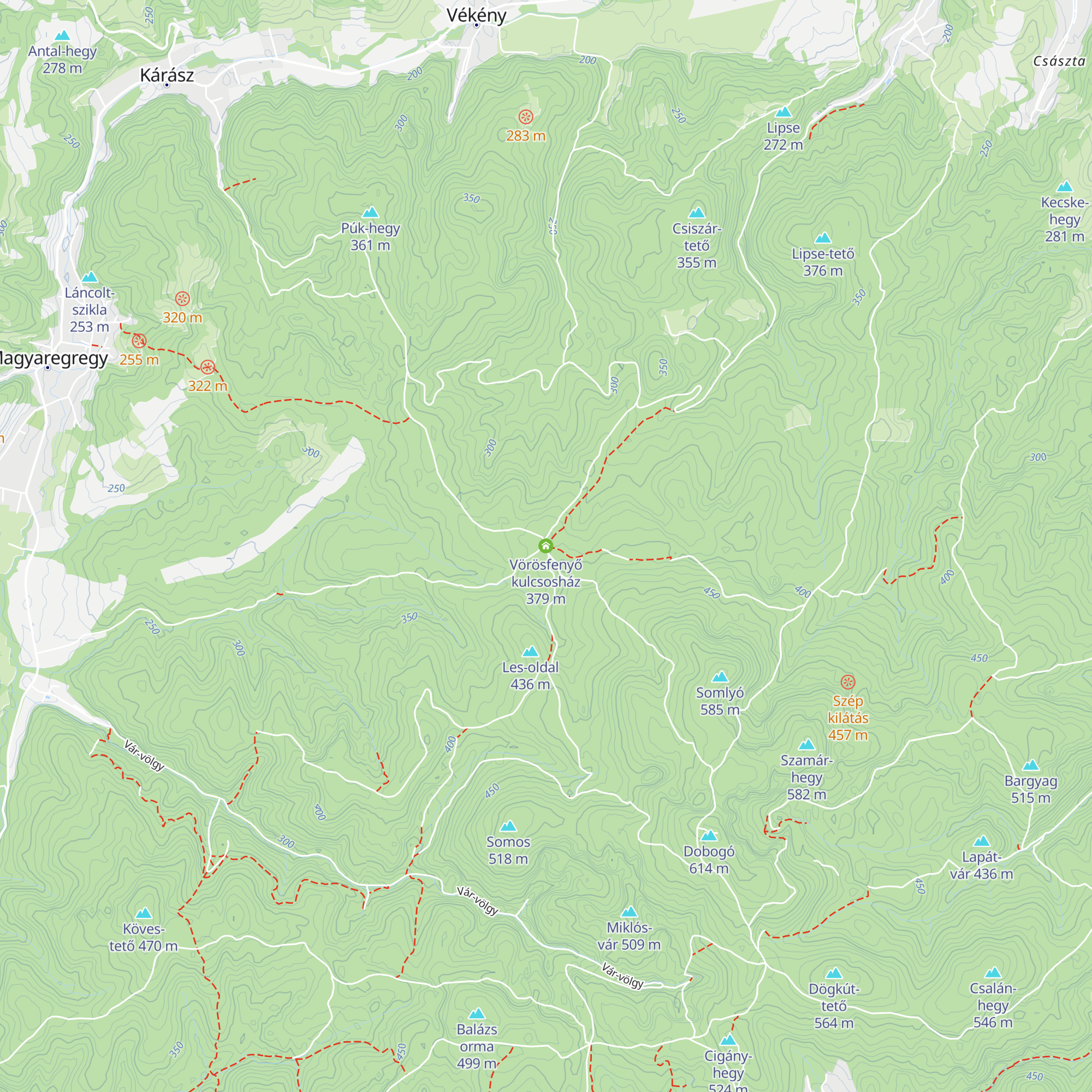 Vörösfenyő kulcsosház map