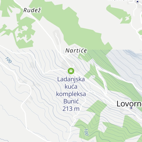 Map of Ladanjska kuća kompleksa Bunić