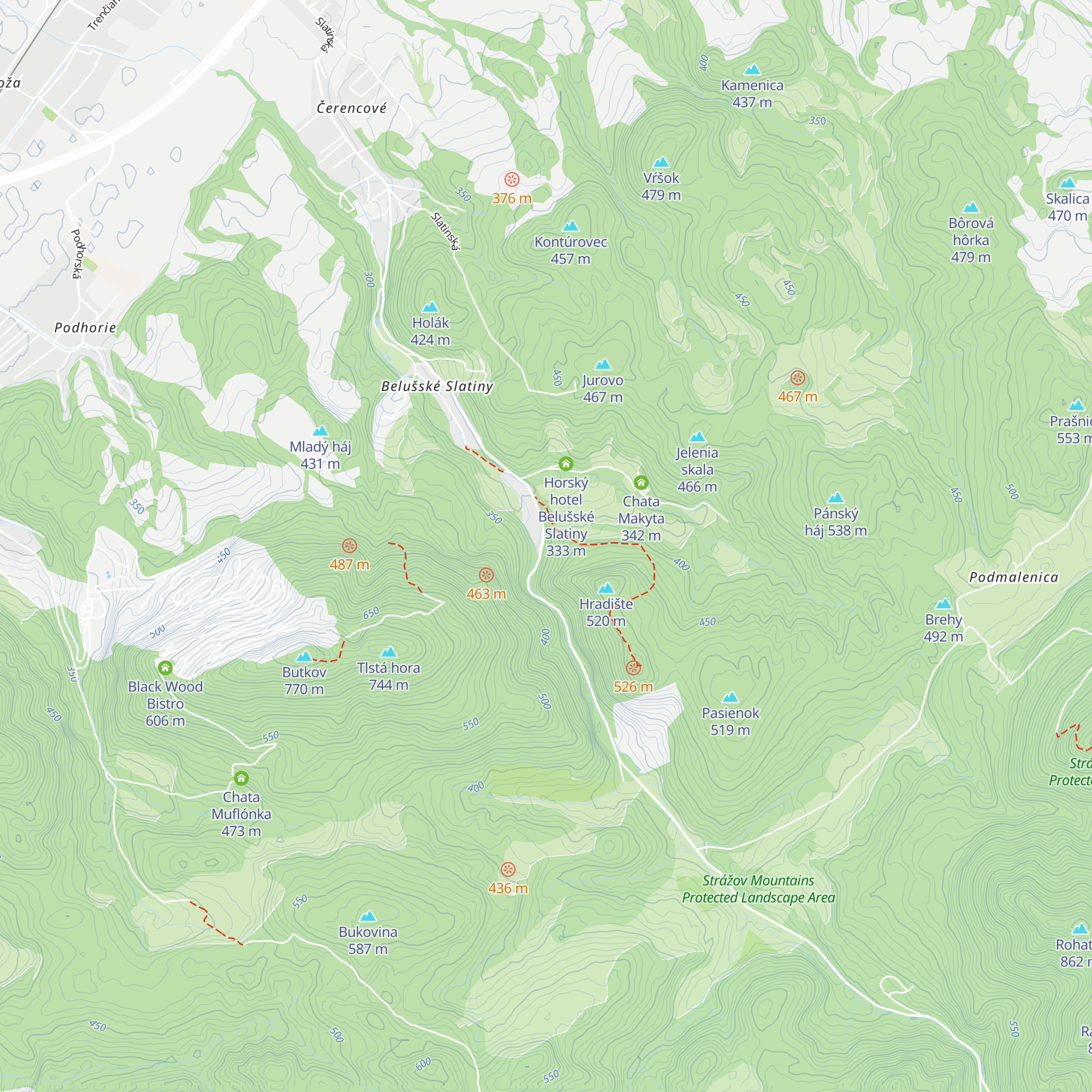 Chata Požiarnik map