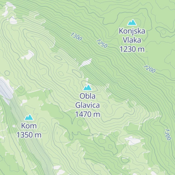 Map of Obla Glavica