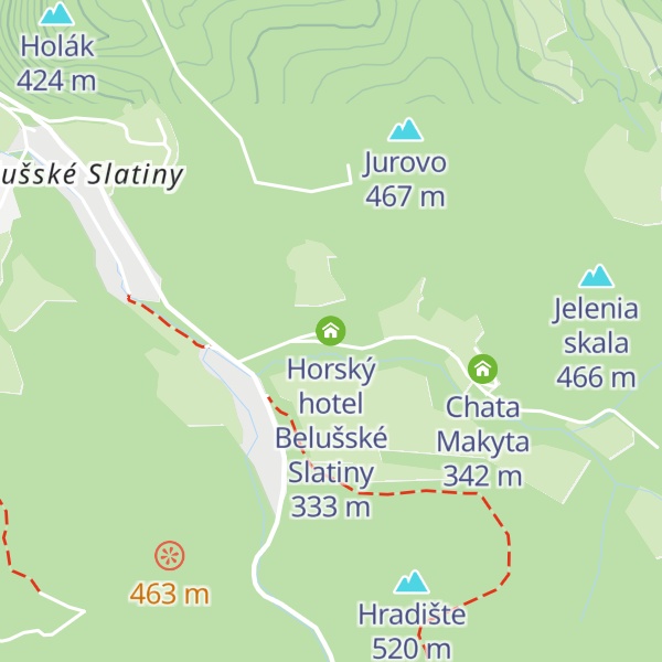 Map of Horský hotel Belušské Slatiny