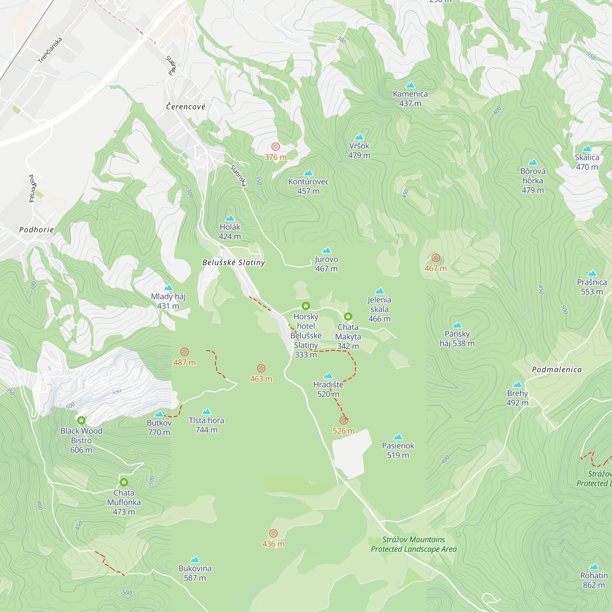 Horský hotel Belušské Slatiny map