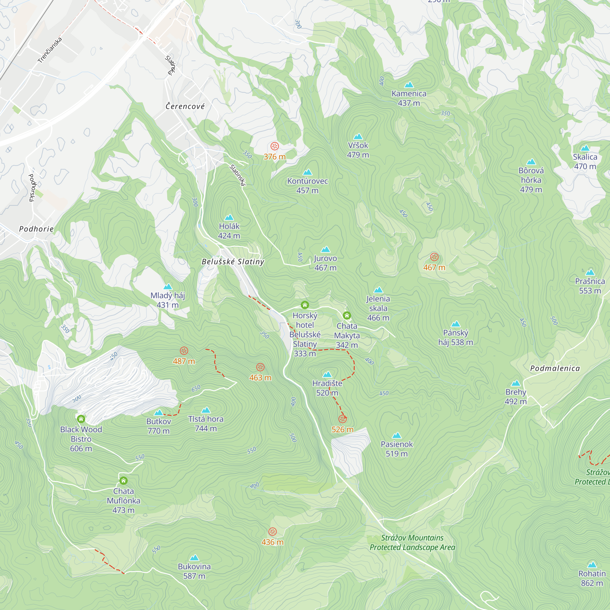 Horský hotel Belušské Slatiny map