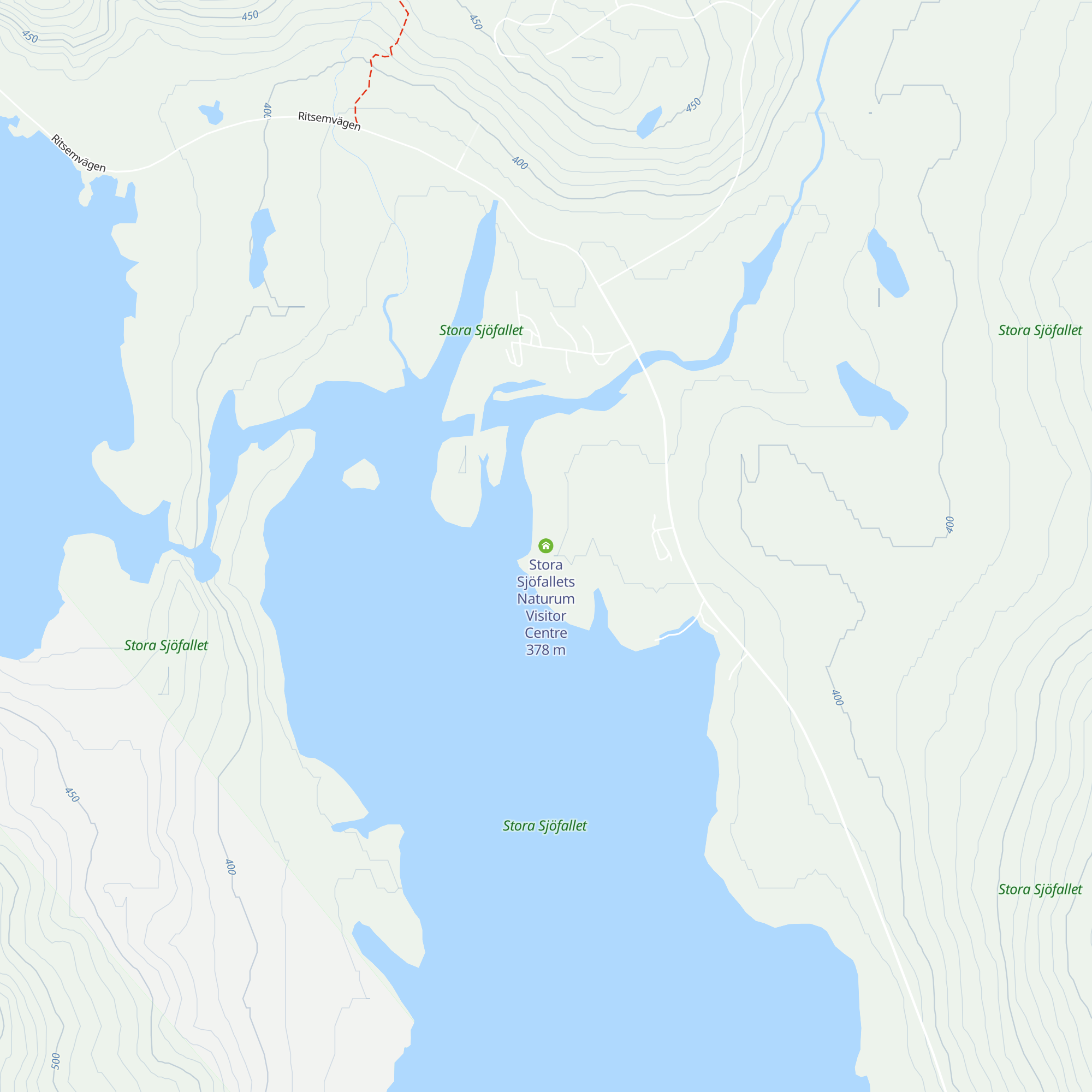 Stora Sjöfallets Naturum Visitor Centre map