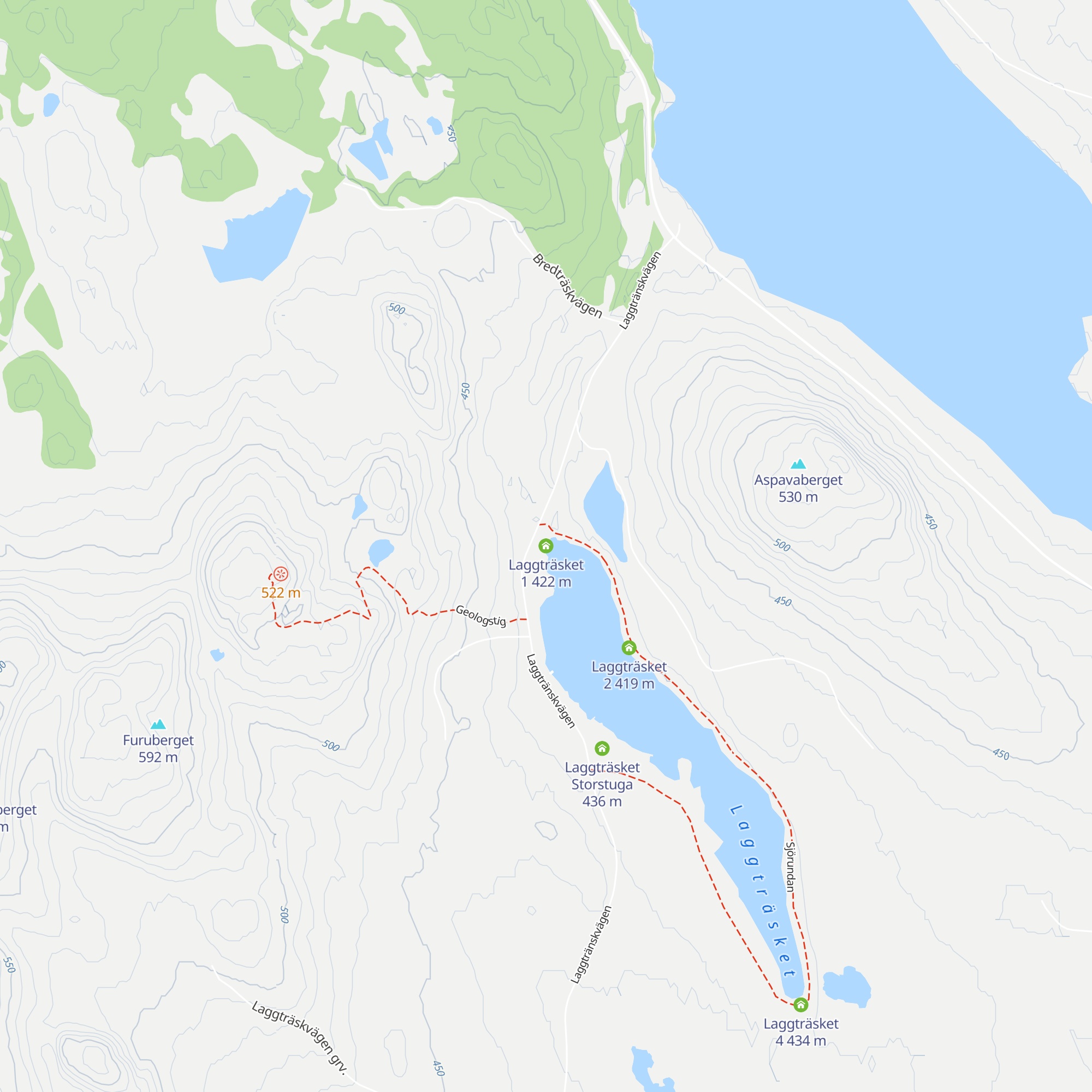 Laggträsket 1 map