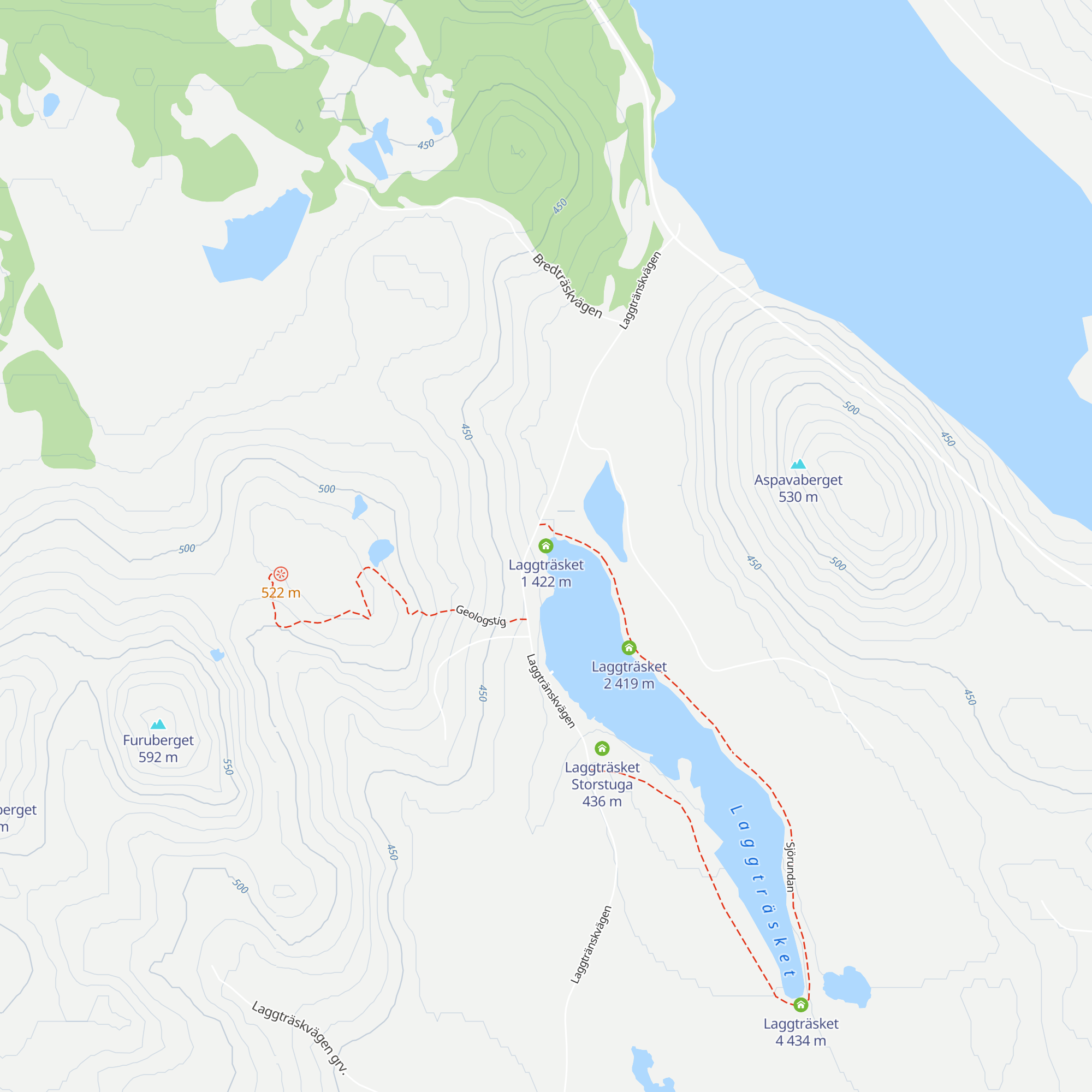 Laggträsket 1 map