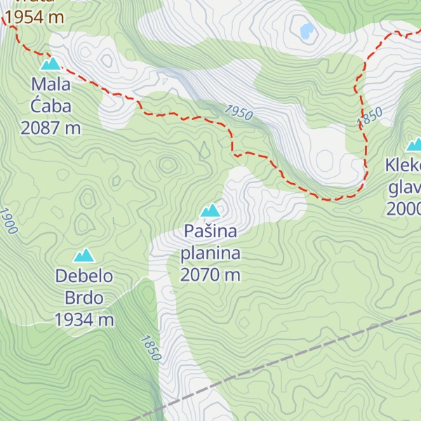 Map of Pašina planina
